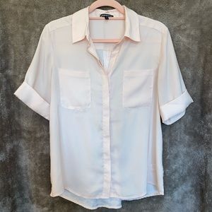 Express Button-Down Pale Pink Blouse